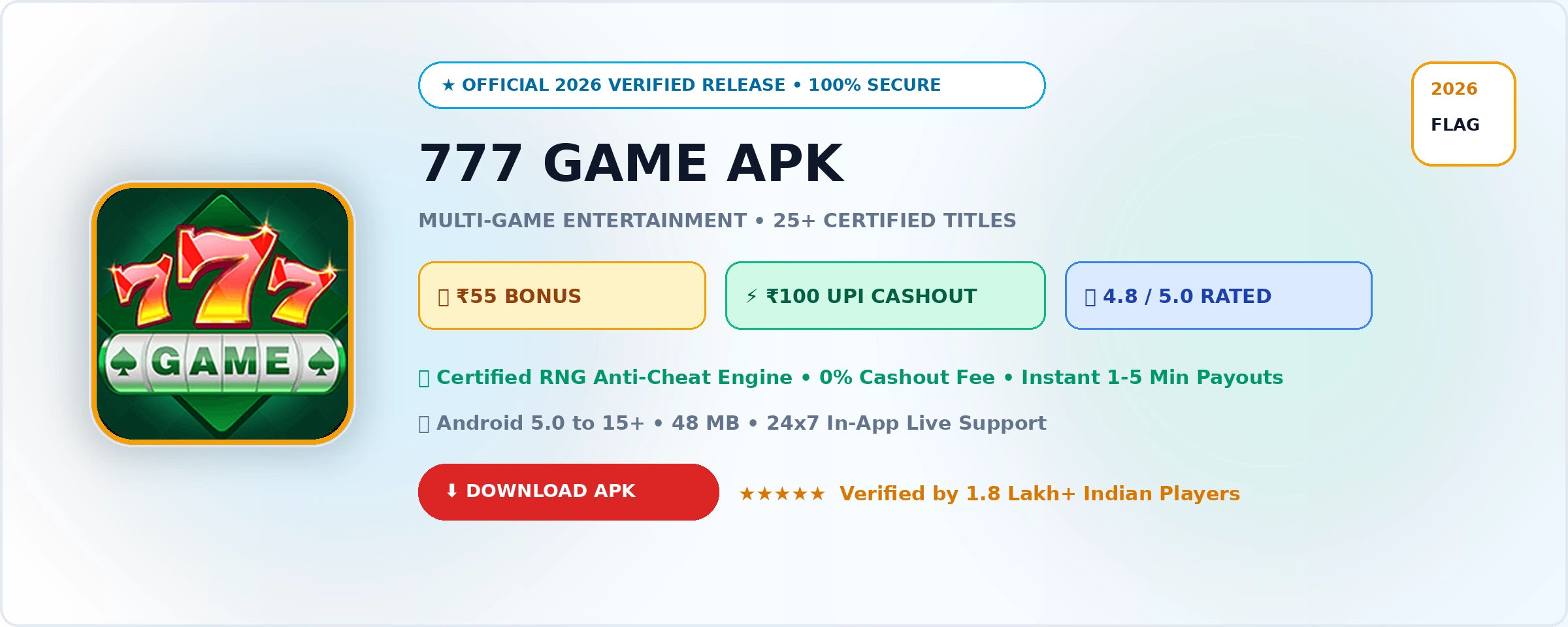 777 Game Official 2026 Game Banner