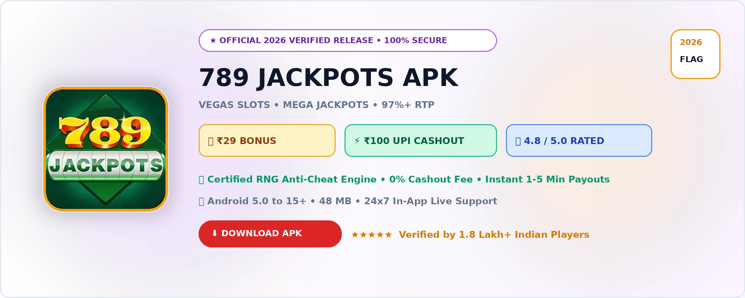 789 Jackpots Official 2026 Game Banner