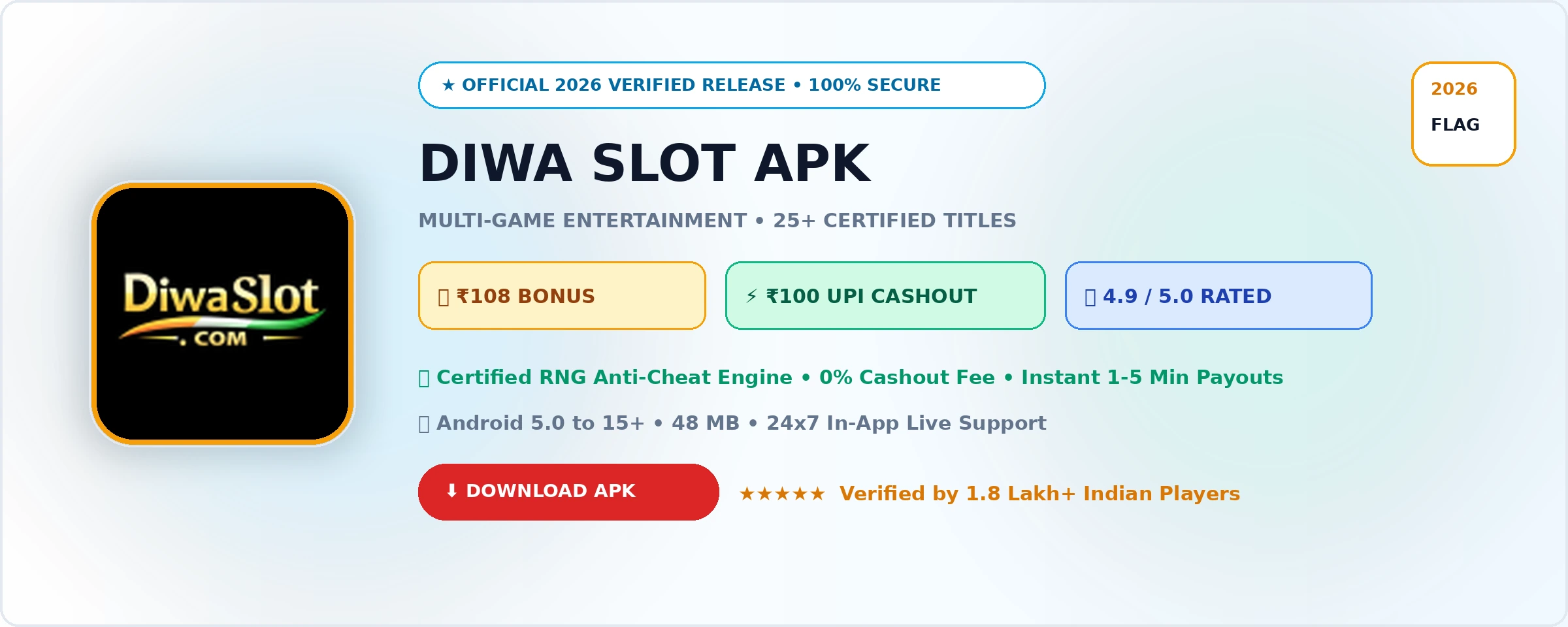 Diwa Slot Official 2026 Game Banner