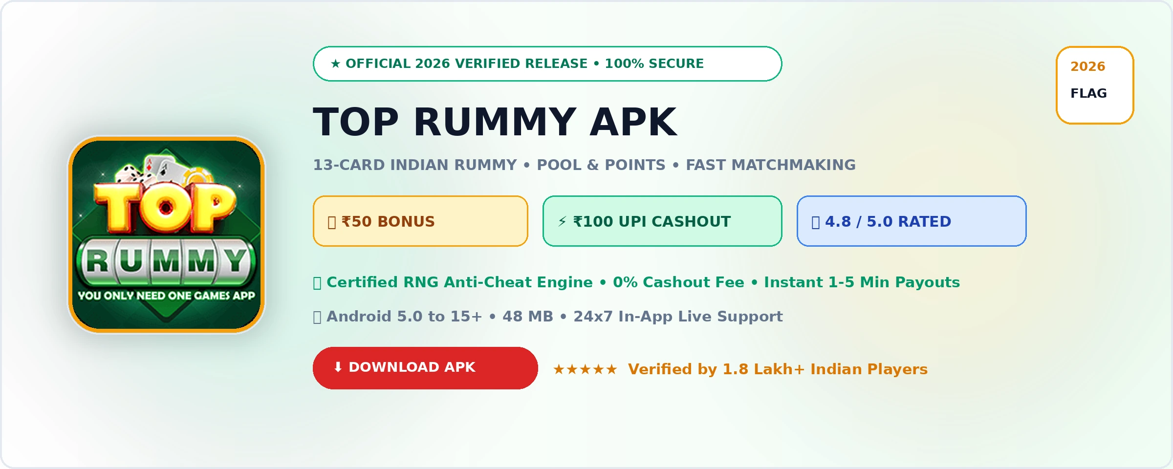 Top Rummy Official 2026 Game Banner